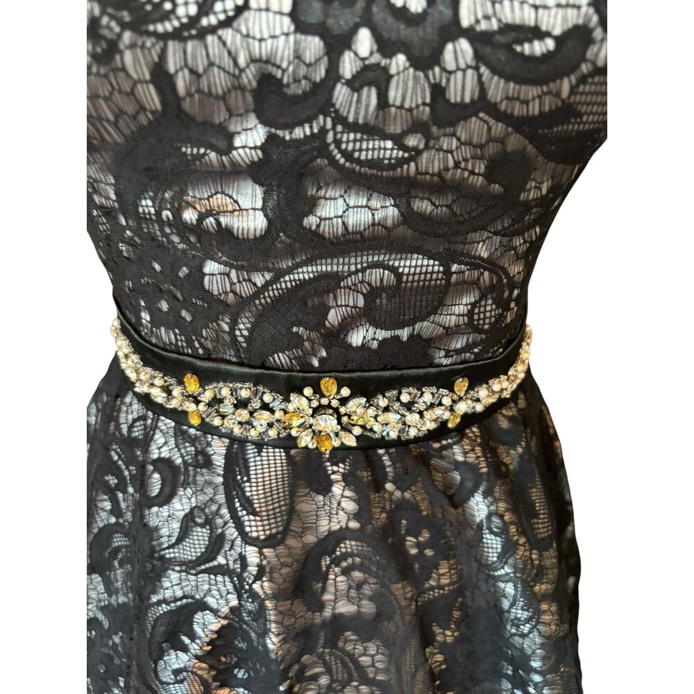 LAONA Black & Silver Lace Homecoming Prom Cocktail Dress Size 3 - Picture 3 of 7